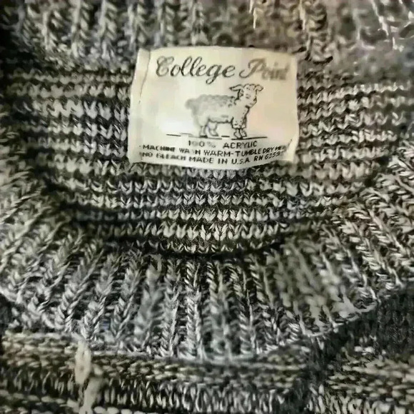 80s Vintage Womens L Geometric Crew Neck Sweater College Point Abstract Retro - Picture 4 of 14